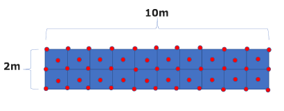 20㎡あたりのピンの数 53箇所