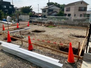 ソーラーカーポート　基礎工事